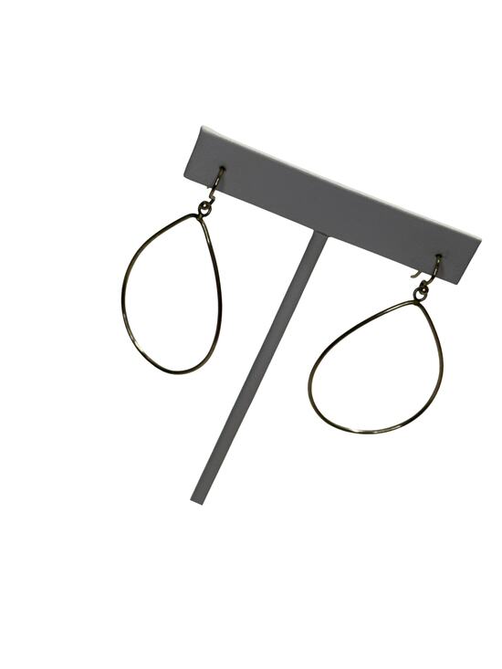 Unbranded Jewelry - Gold Tone Open Teardrop Wire Dangle Earrings French Hook 2.5 Drop